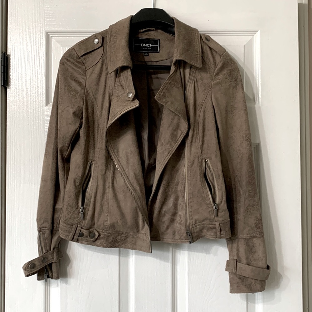 BNCI Blanc Noir Vegan Suede Moto Jacket